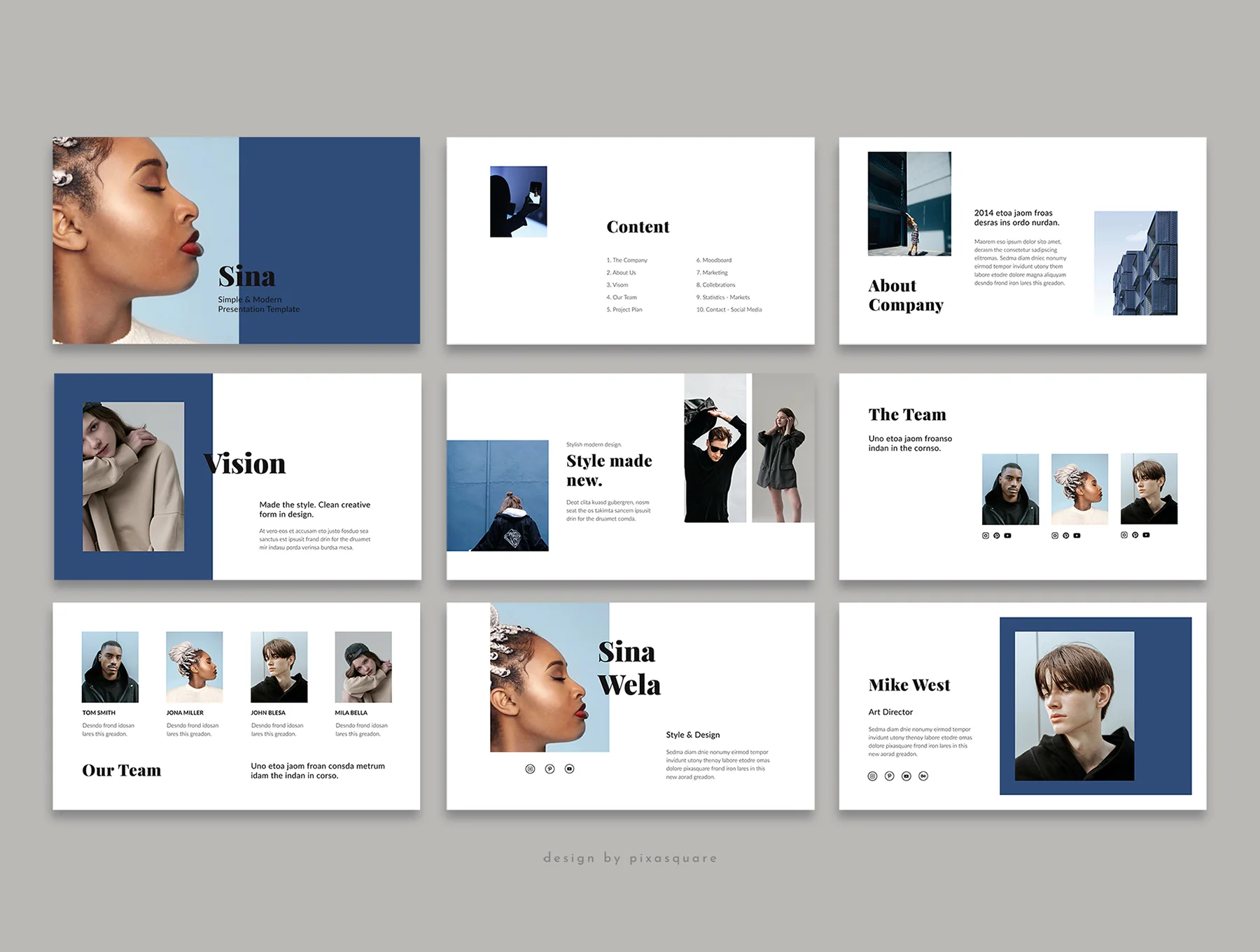 SINA - Powerpoint Stylish Template