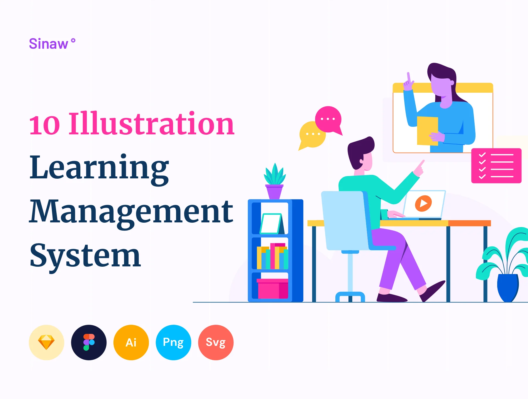 Sinaw: Learning Management System Illustration Pack