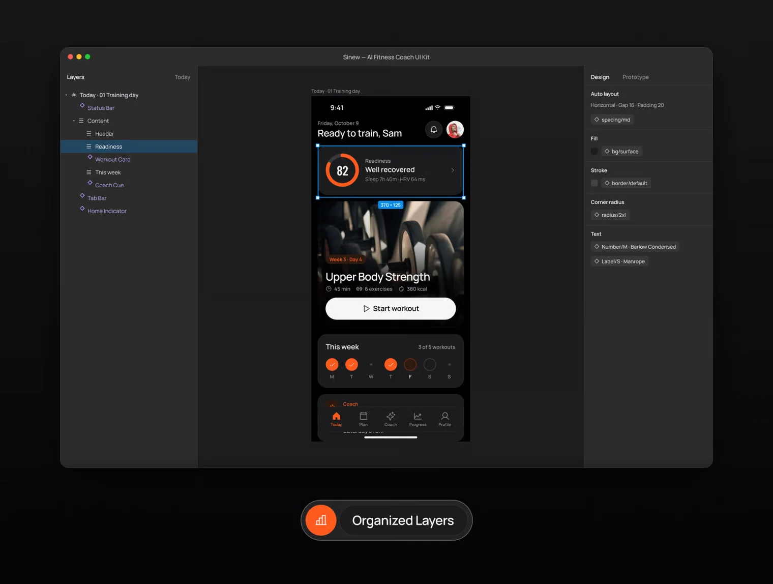 Sinew – AI Fitness Coach App UI Kit + Expo Code 5