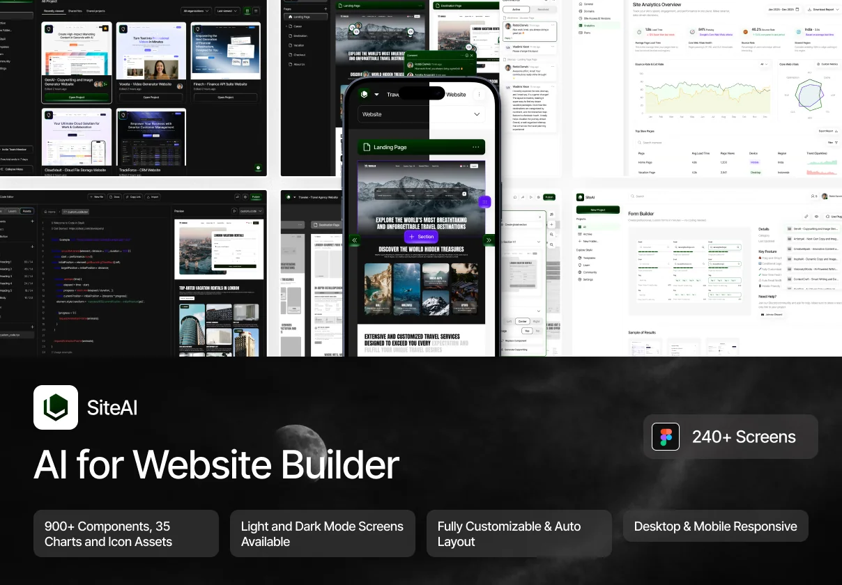 SiteAI - AI for Website Builder Web App UI Kit