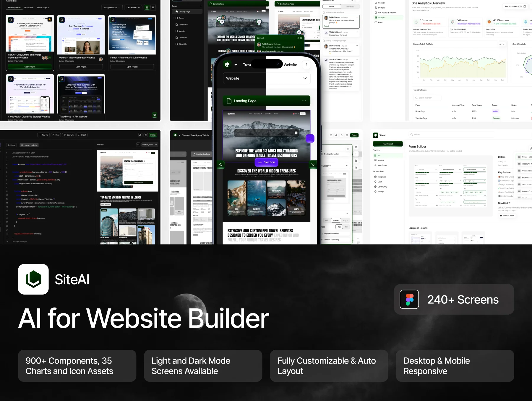SiteAI - AI for Website Builder Web App UI Kit