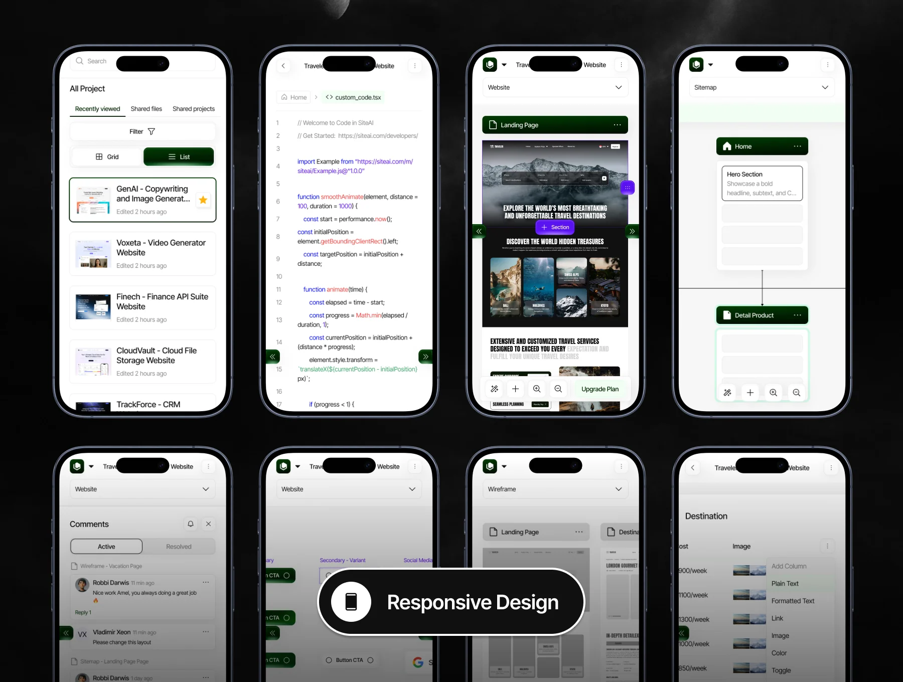 SiteAI - AI for Website Builder Web App UI Kit 4