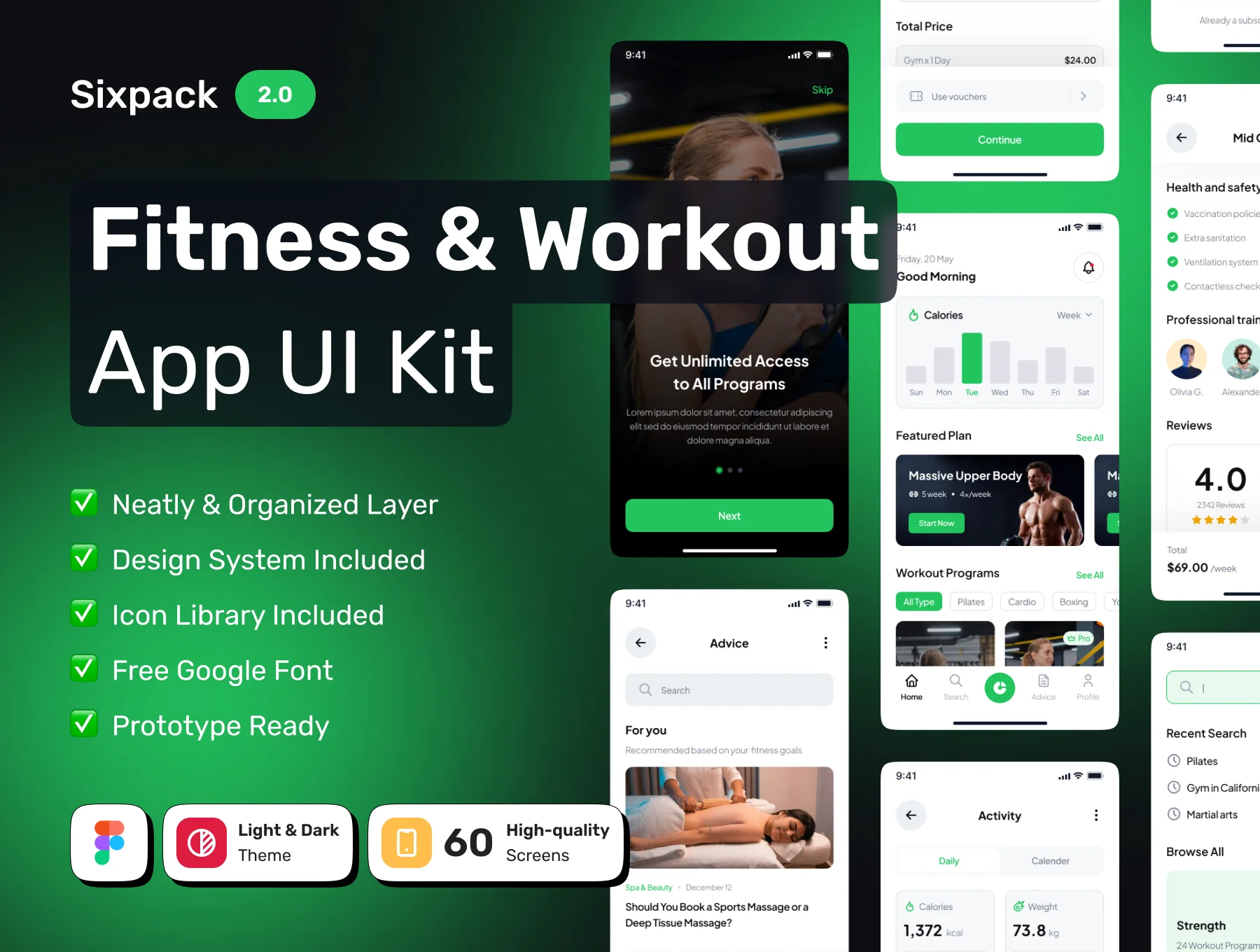 SIXPACK - Fitness & Workout Premium Mobile App UI Kit