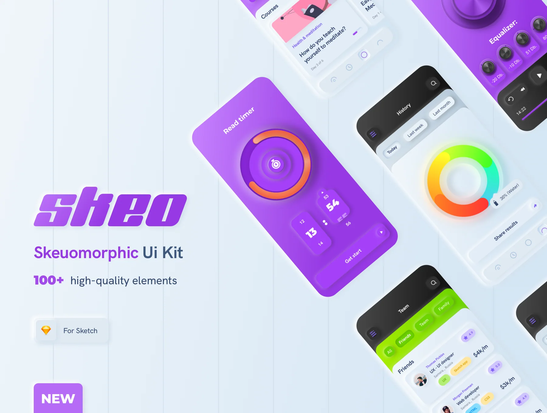 Skeo-Skeuomorphic UI Kit