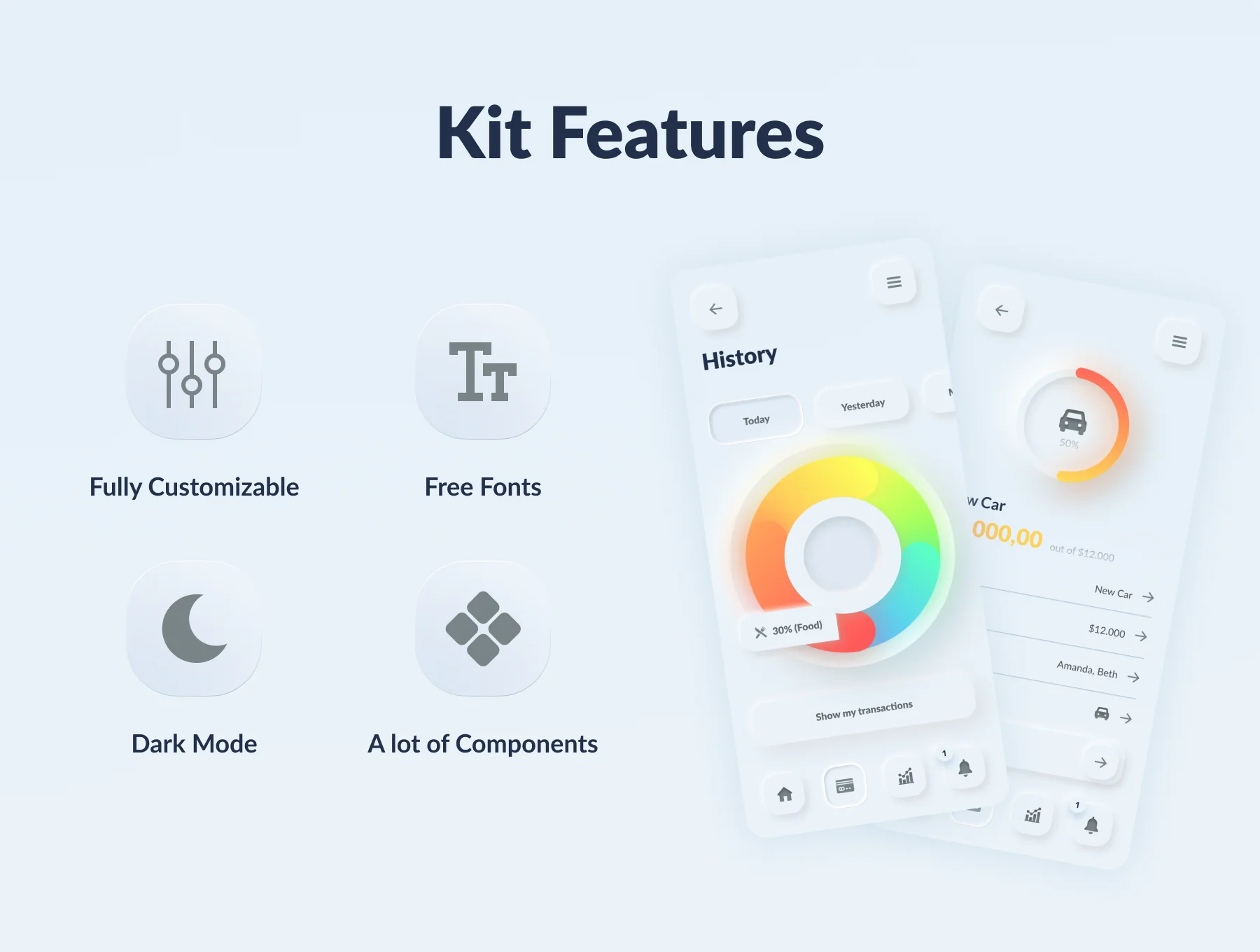 Skeuomorph Wallet Banking App UI Kit 2