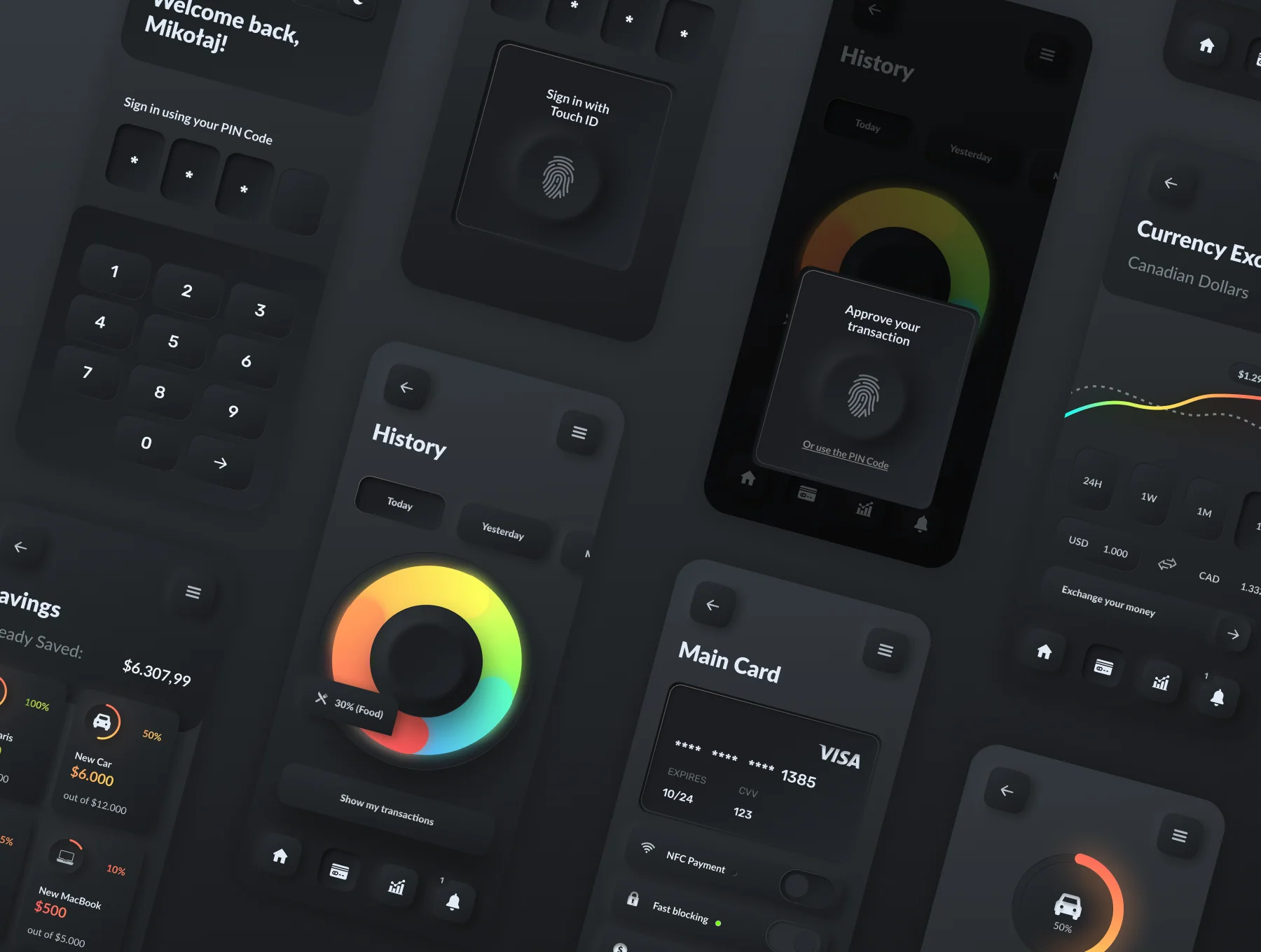 Skeuomorph Wallet Banking App UI Kit 8