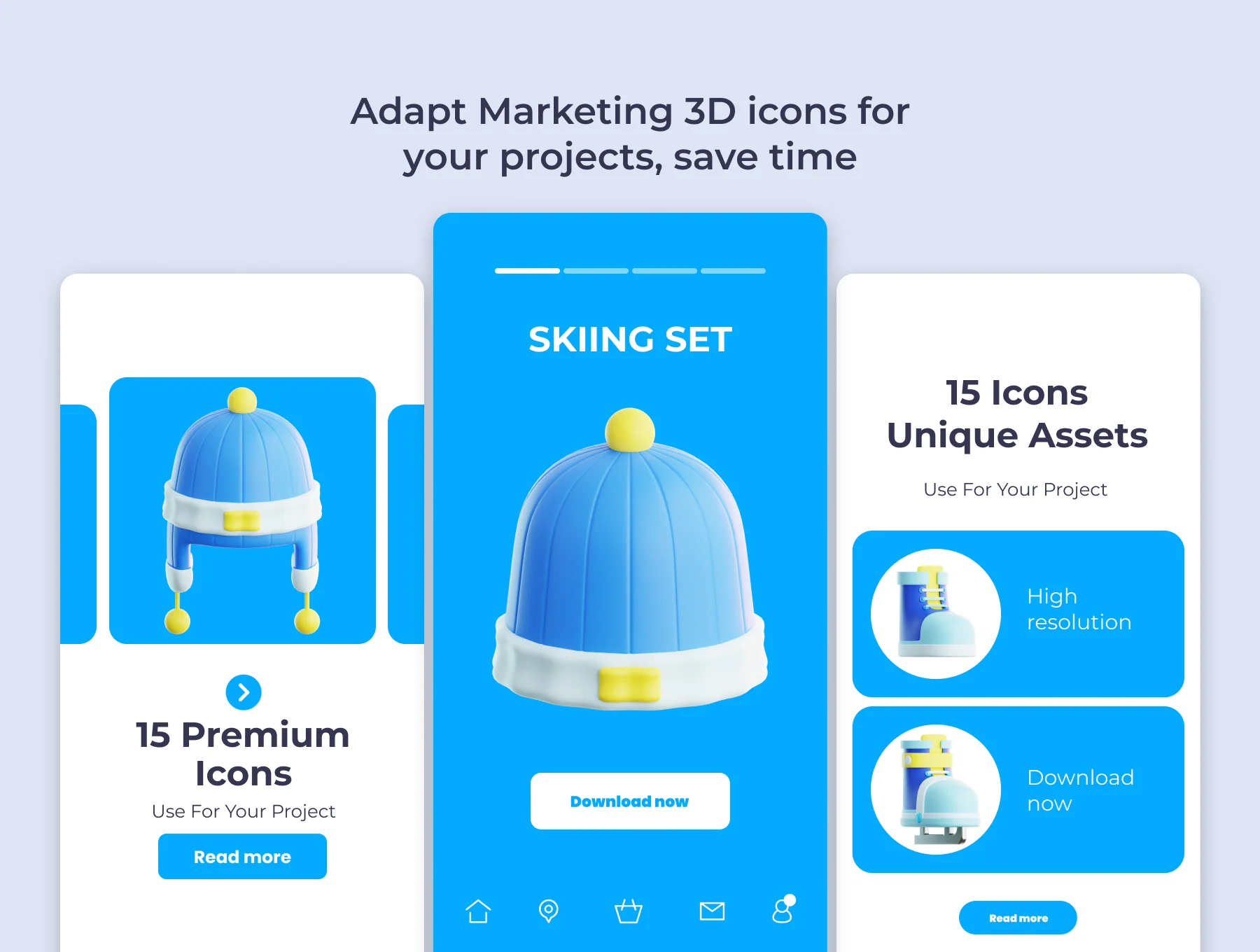 Skiing Equipment 3D 3D Illustration Pack 3