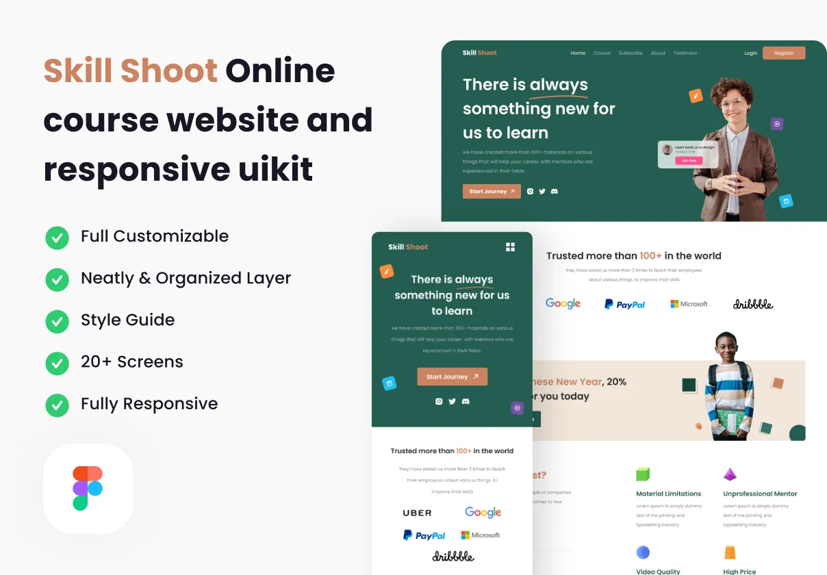 Skill Shoot - Online course website and responsive uikit