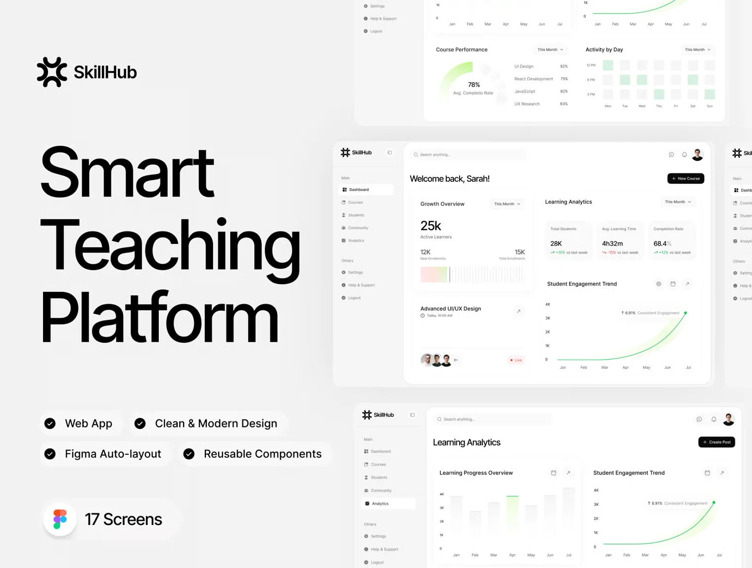 SkillHub – Smart Teaching Platform Web App UI Kit