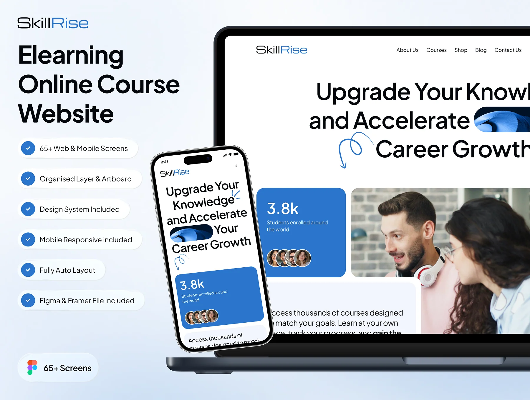 SkillRise - Elearning Online Course Website UI Kit
