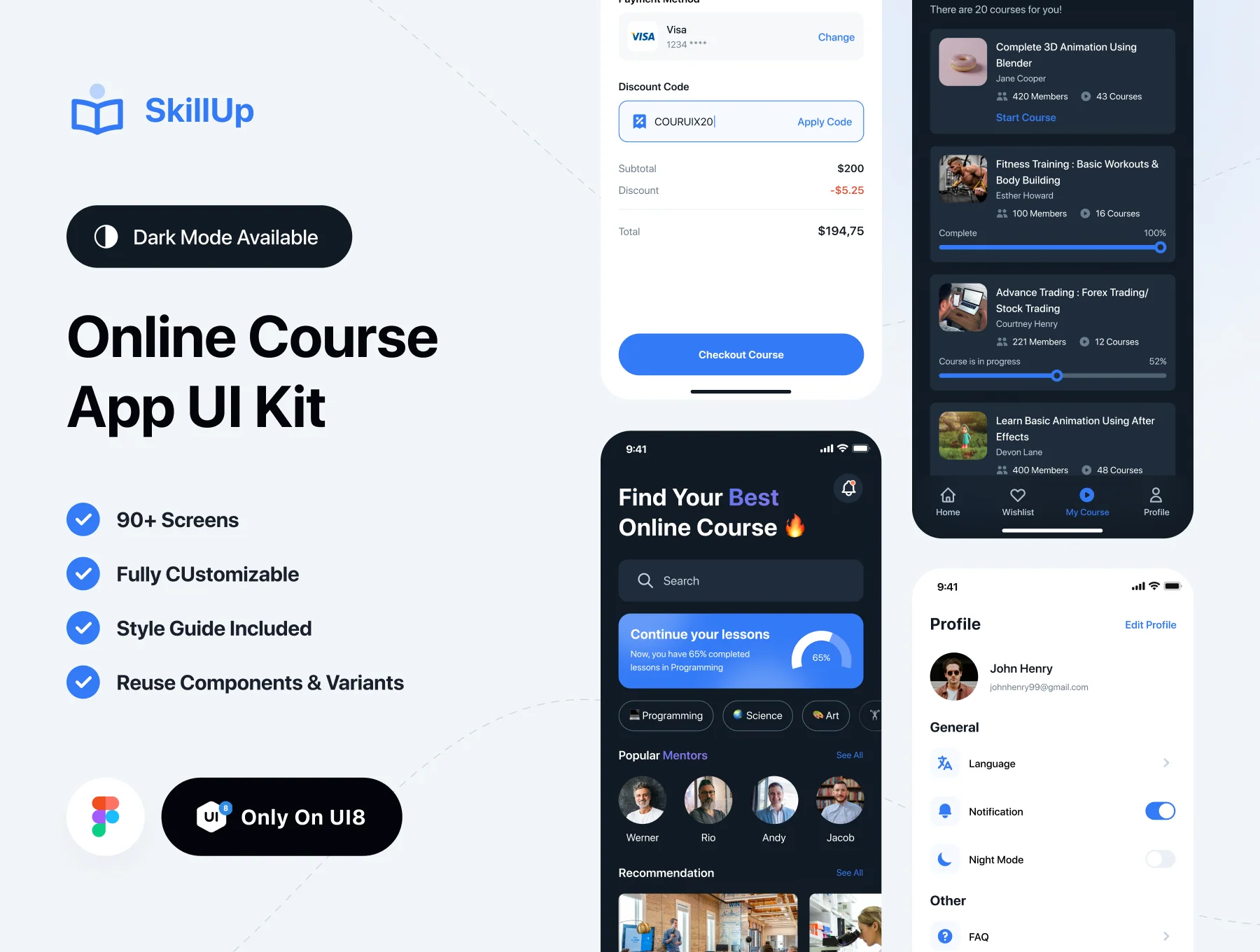 SkillUp - Online Course App UI Kit