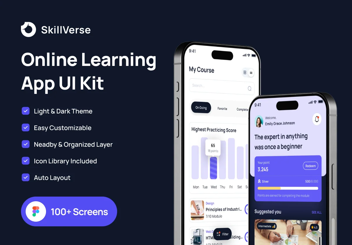 Skillverse - Online Learning UI Kit