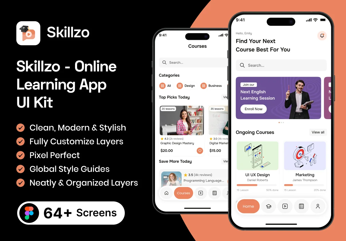 Skillzo - Online Learning App UI Kit