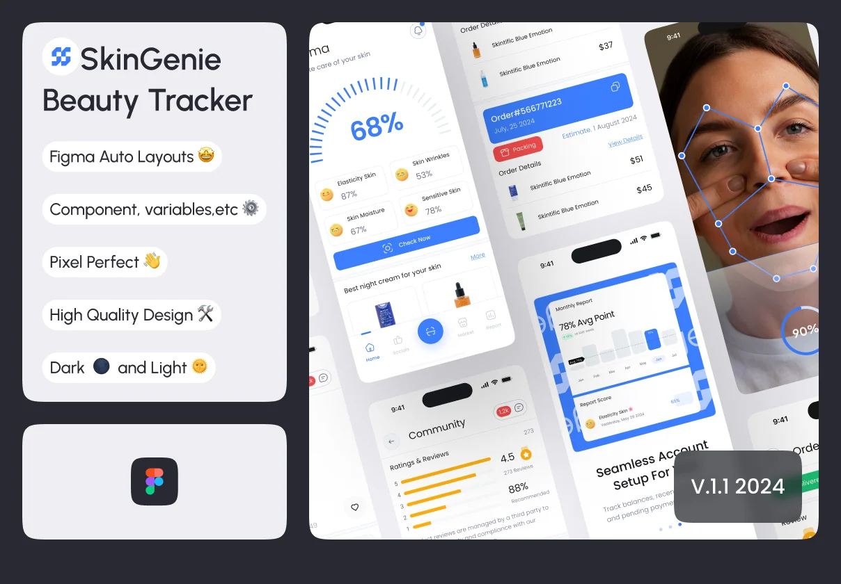 SkinGenie: Skincare Tracker and Ecommerce UI Kit