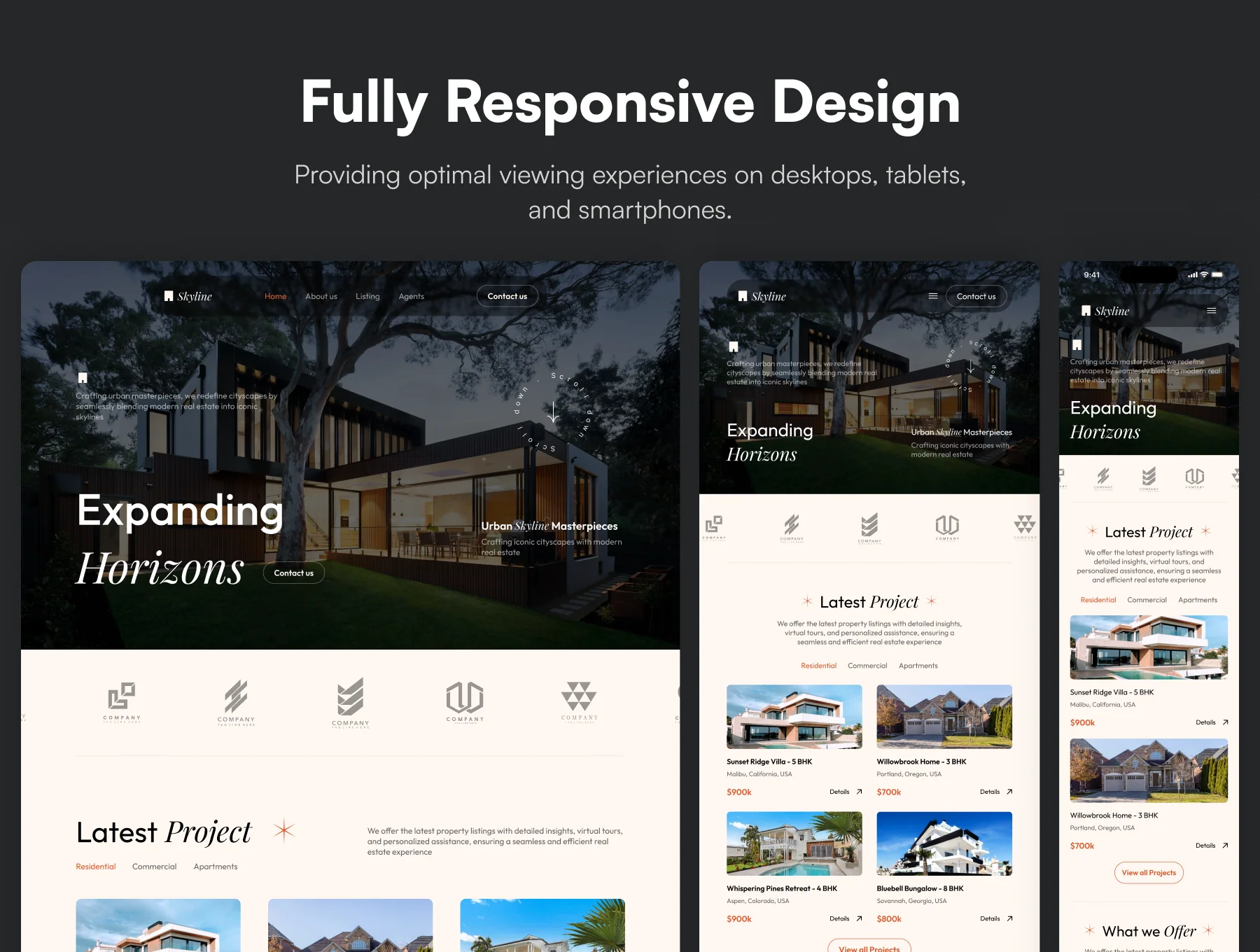 Skyline - Real Estate Website UI Kit 3