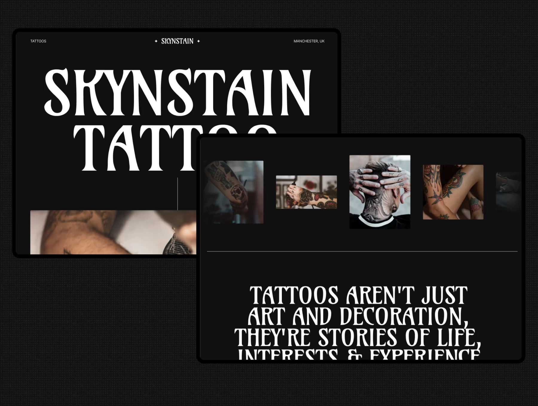 Skynstain - Tattoo Studio Website Template Framer