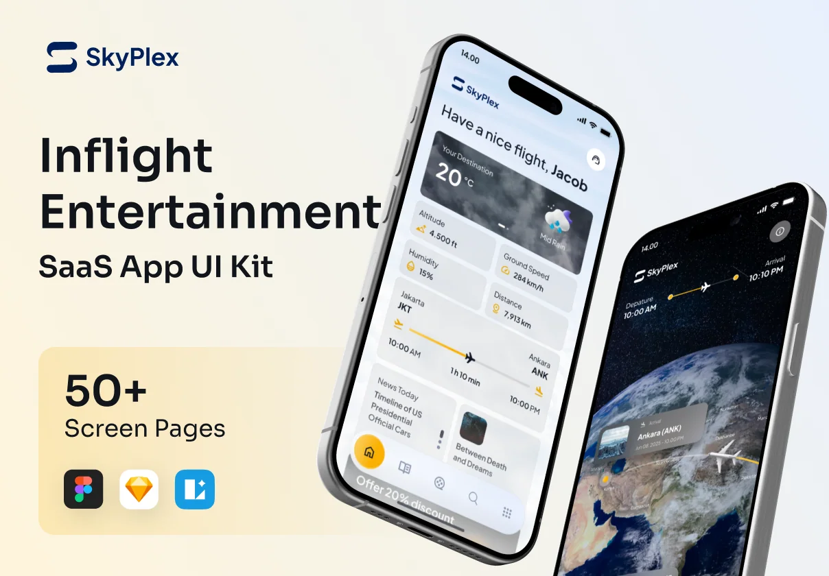 SkyPlex - Inflight Entertainment Management SAAS App UI Kit