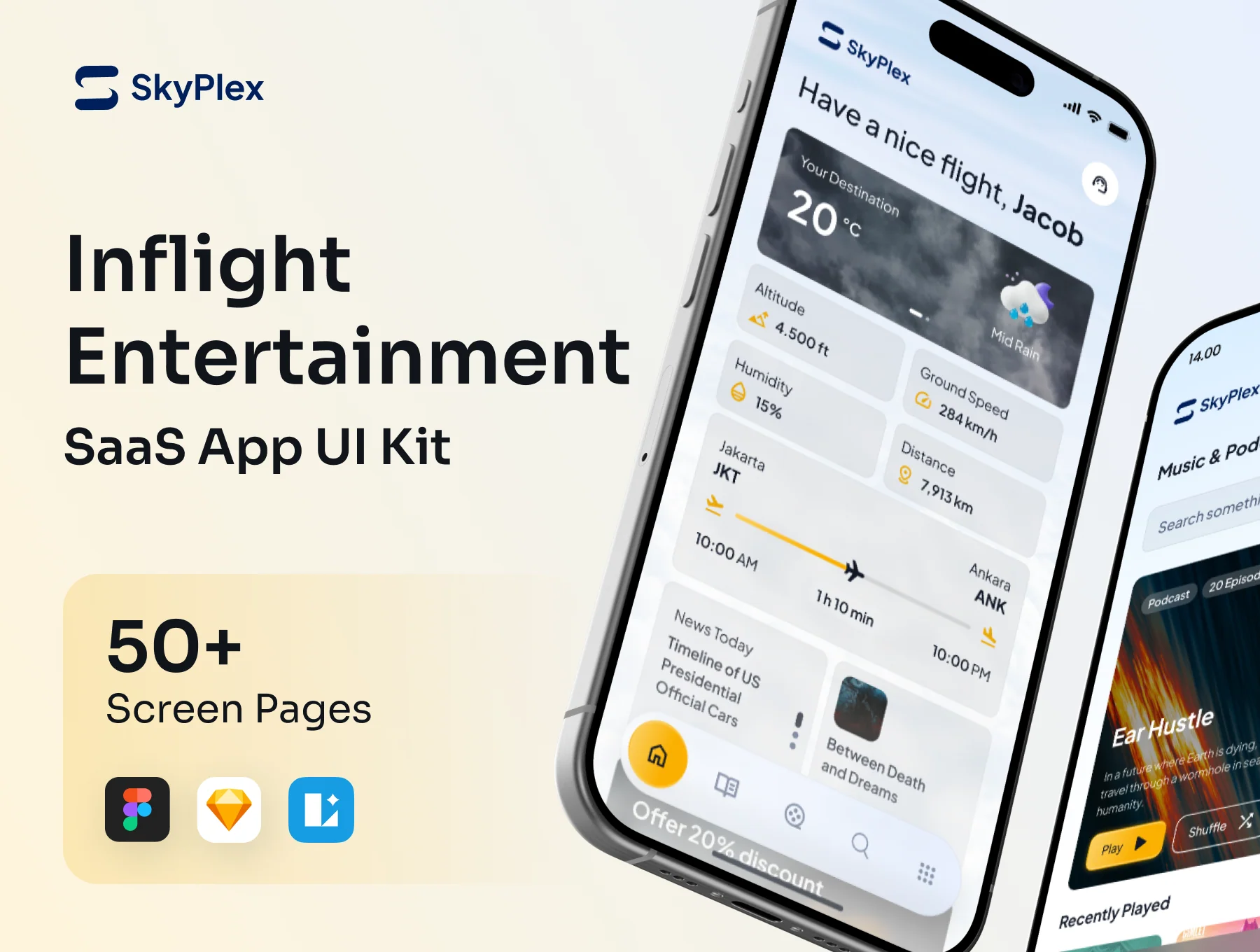 SkyPlex - Inflight Entertainment Management SAAS App UI Kit