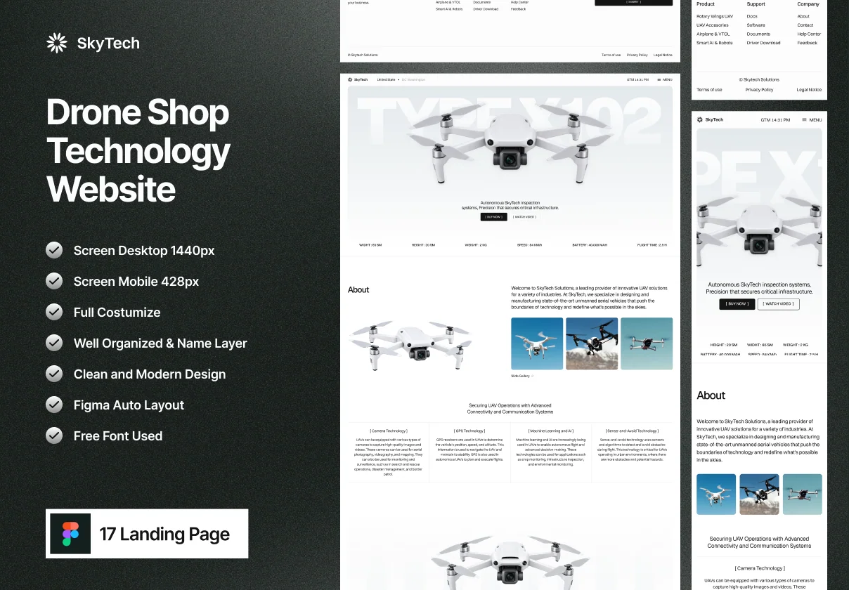 Skytech - Drone Shop Technology Website