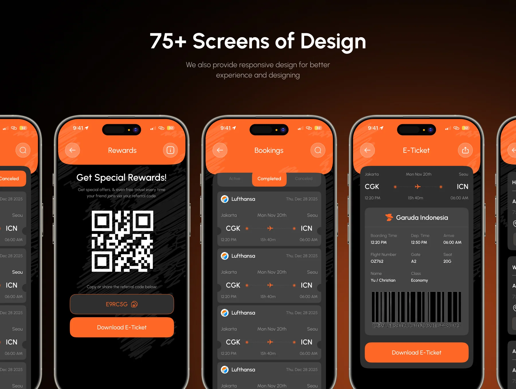 SkyTrip - Flight Booking Mobile App UI Kit ( Light & Dark ) 3