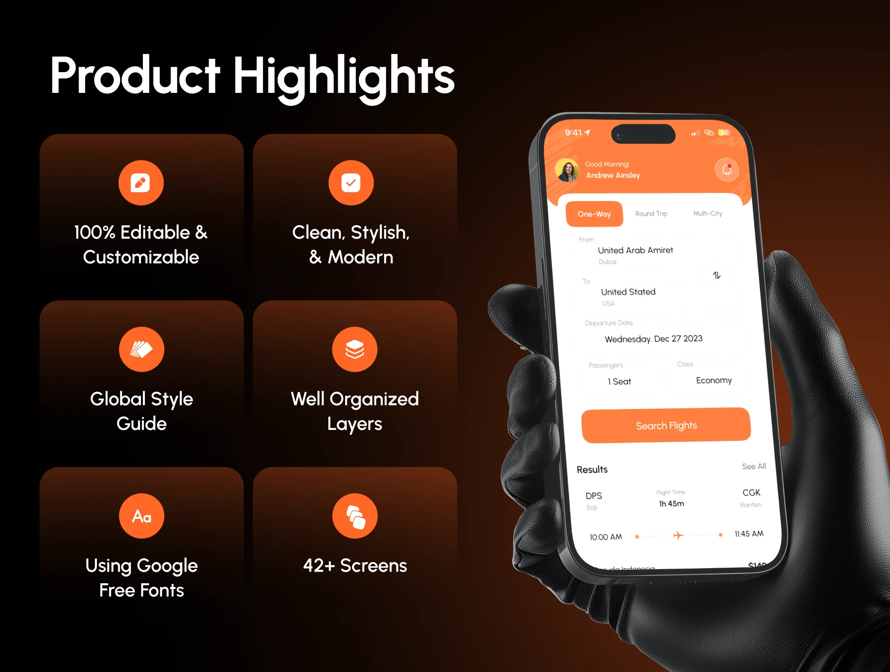 SkyTrip – Flight Booking Mobile App UI Kit 2