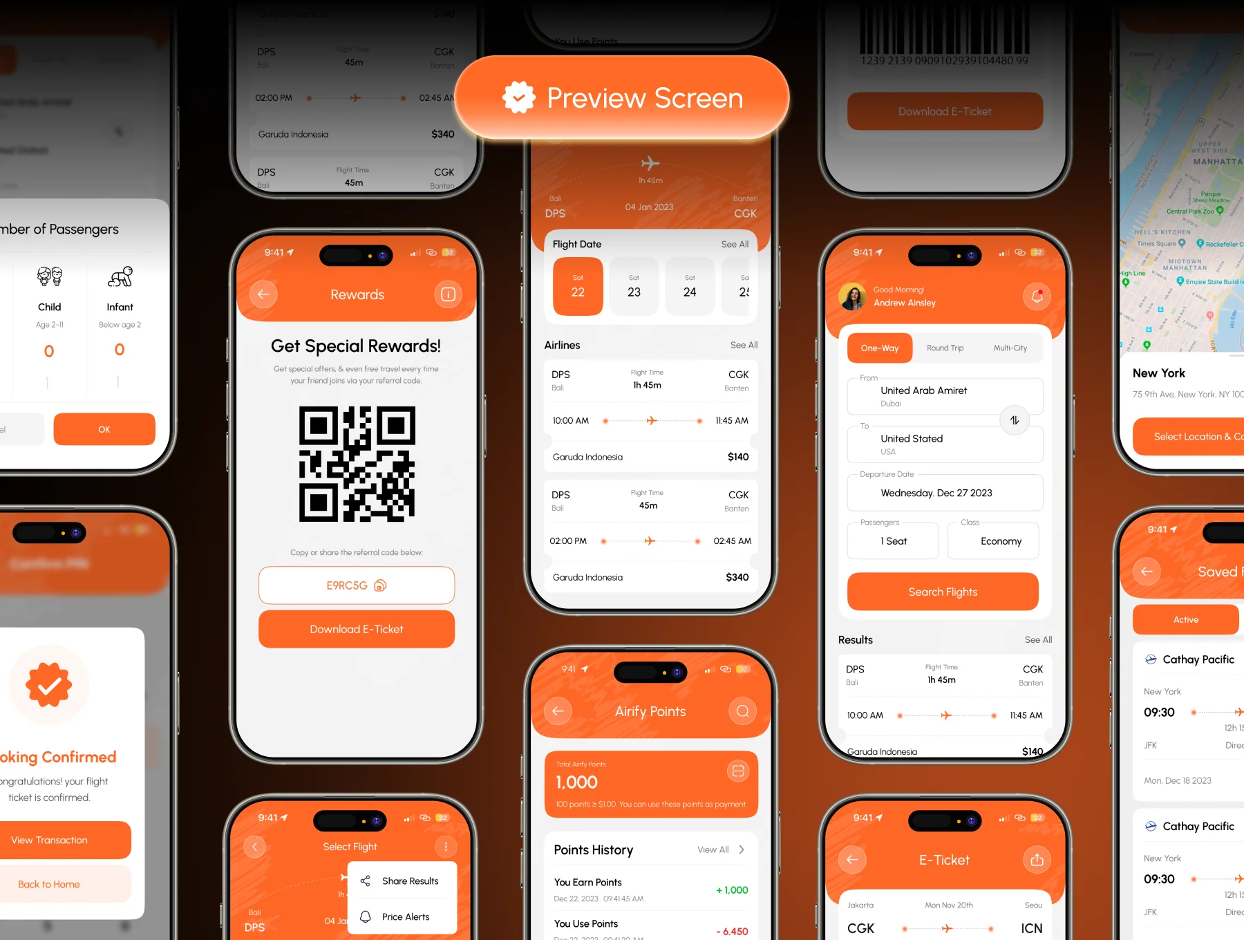 SkyTrip – Flight Booking Mobile App UI Kit 3