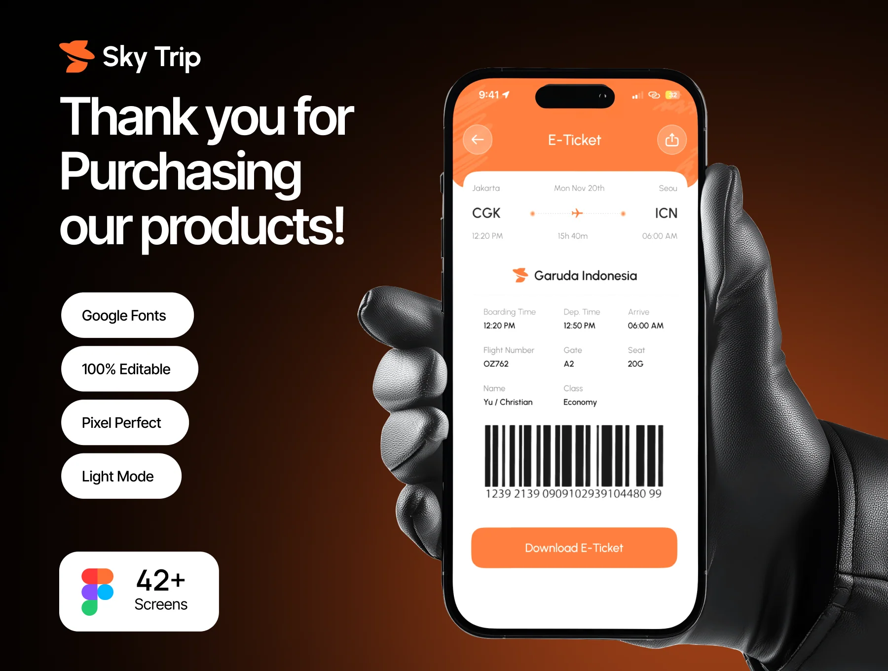 SkyTrip – Flight Booking Mobile App UI Kit 6