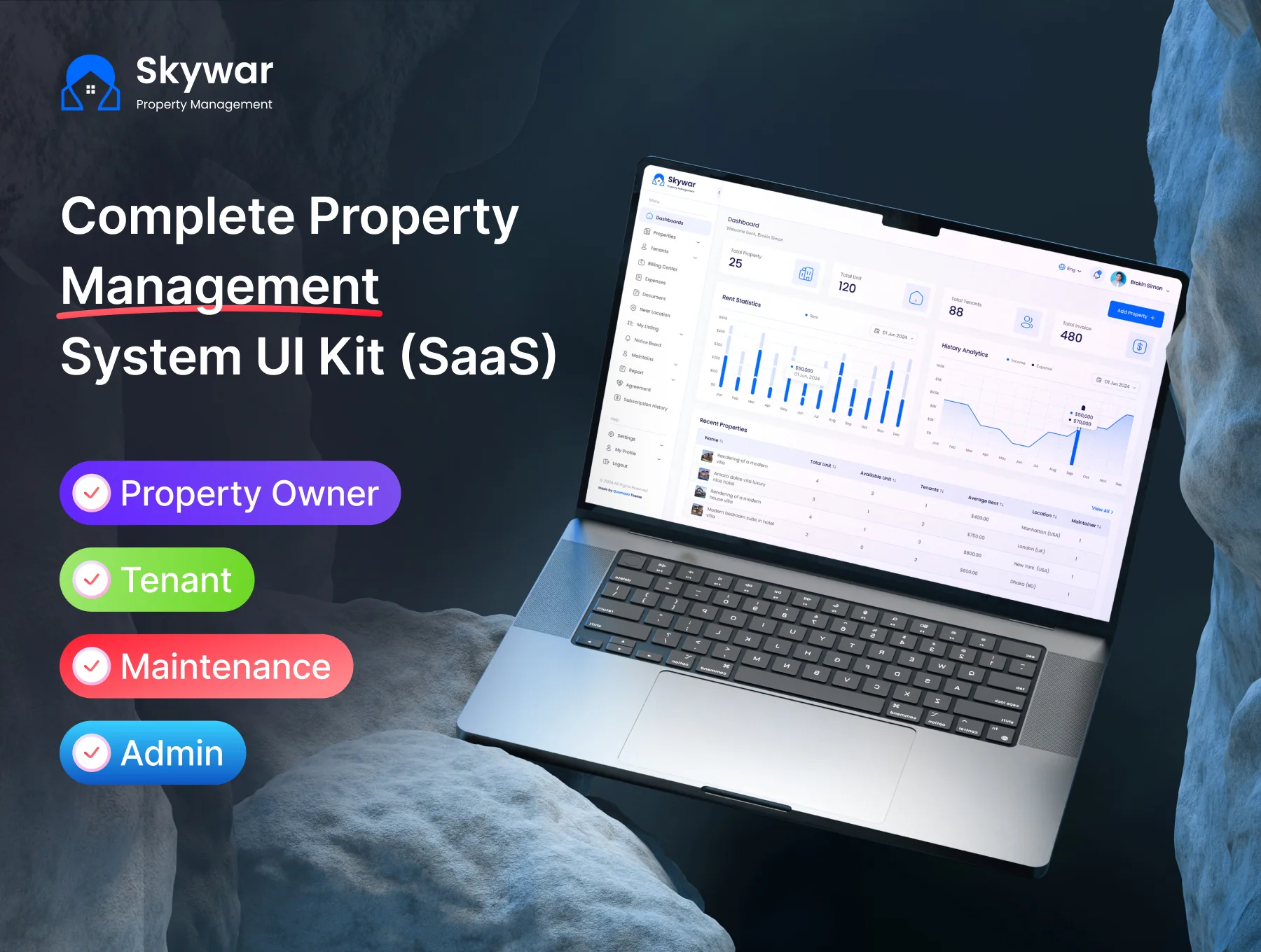 Skywar - Complete Property Management System Ui Kit
