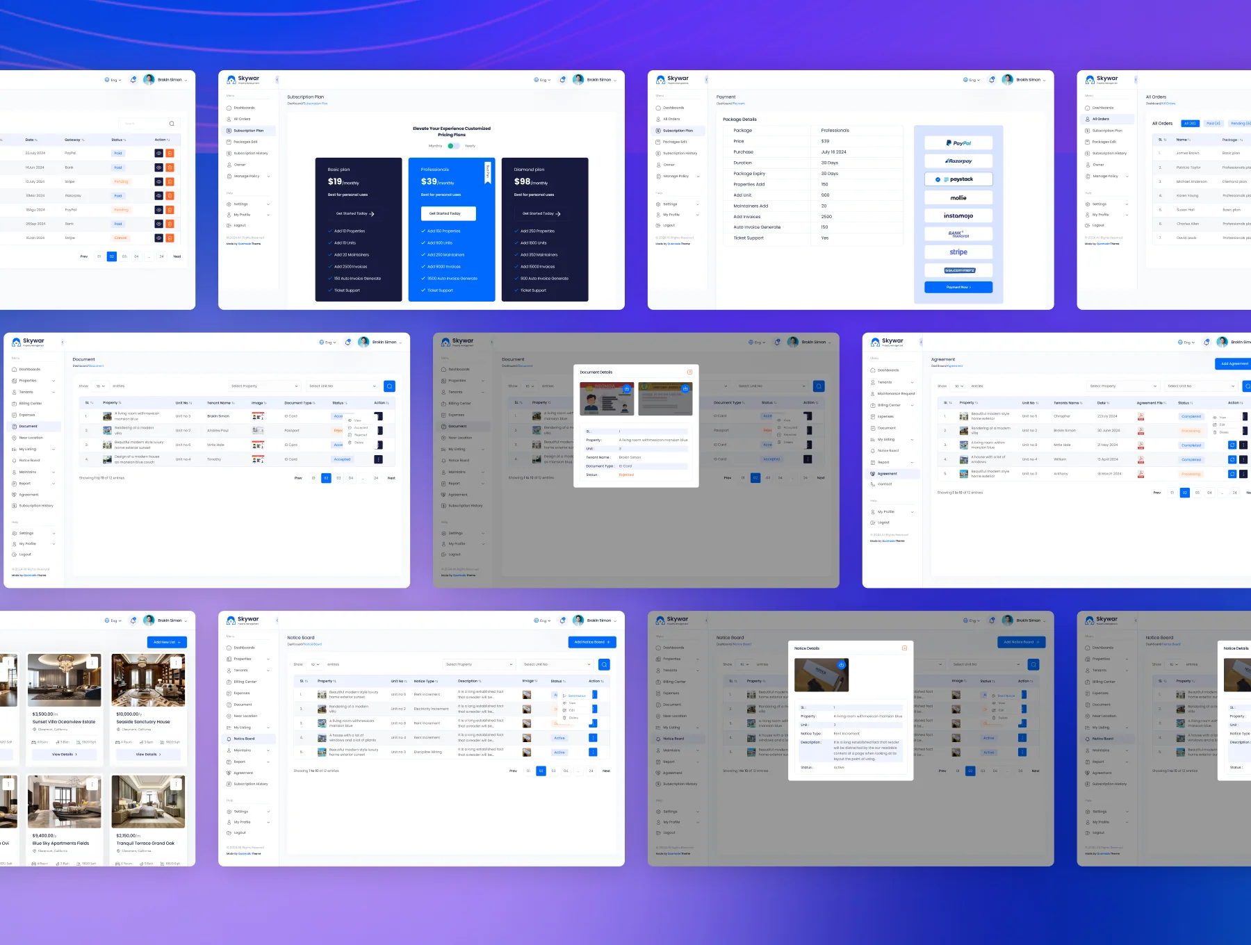 Skywar - Complete Property Management System Ui Kit 7