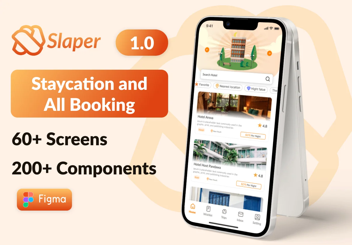 Slaper Staycation Booking - App UI Kit
