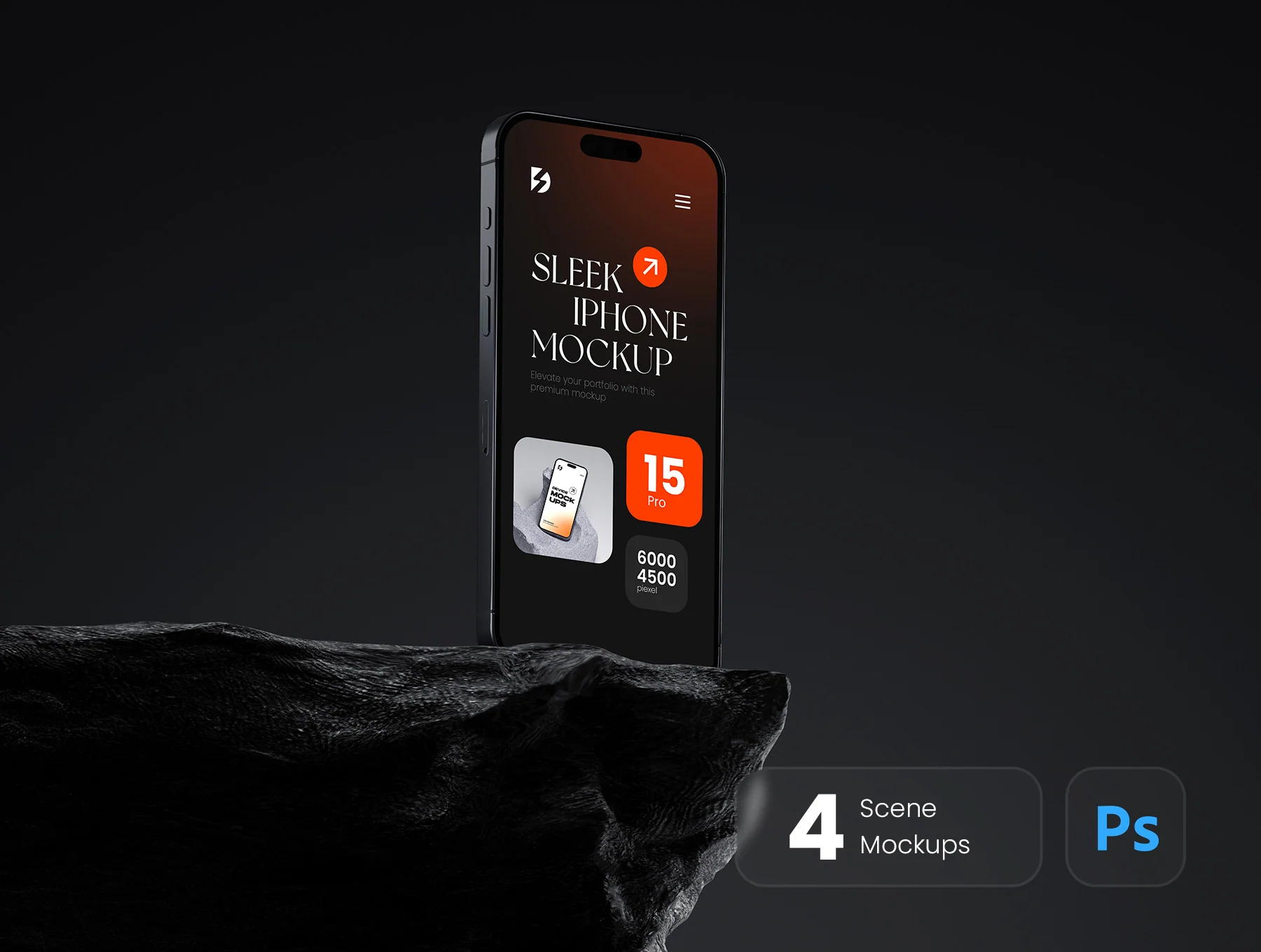 Sleek iPhone 15 Pro Mockup Bundle