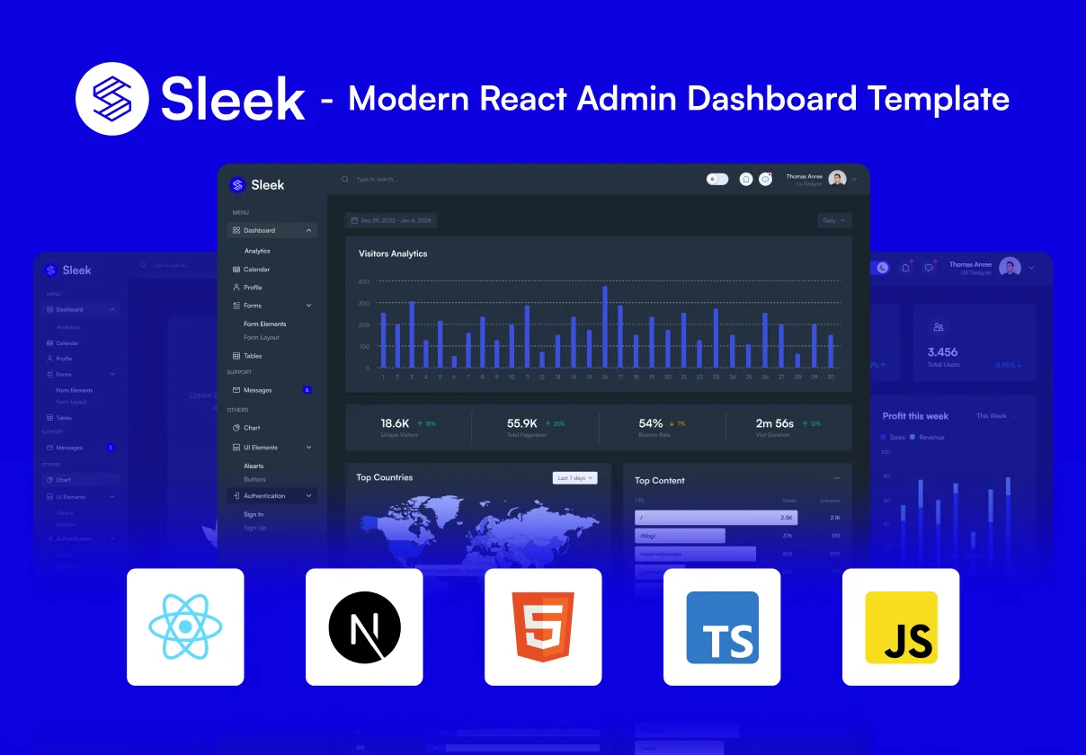Sleek – React Admin Dashboard Template for SaaS & Web Apps
