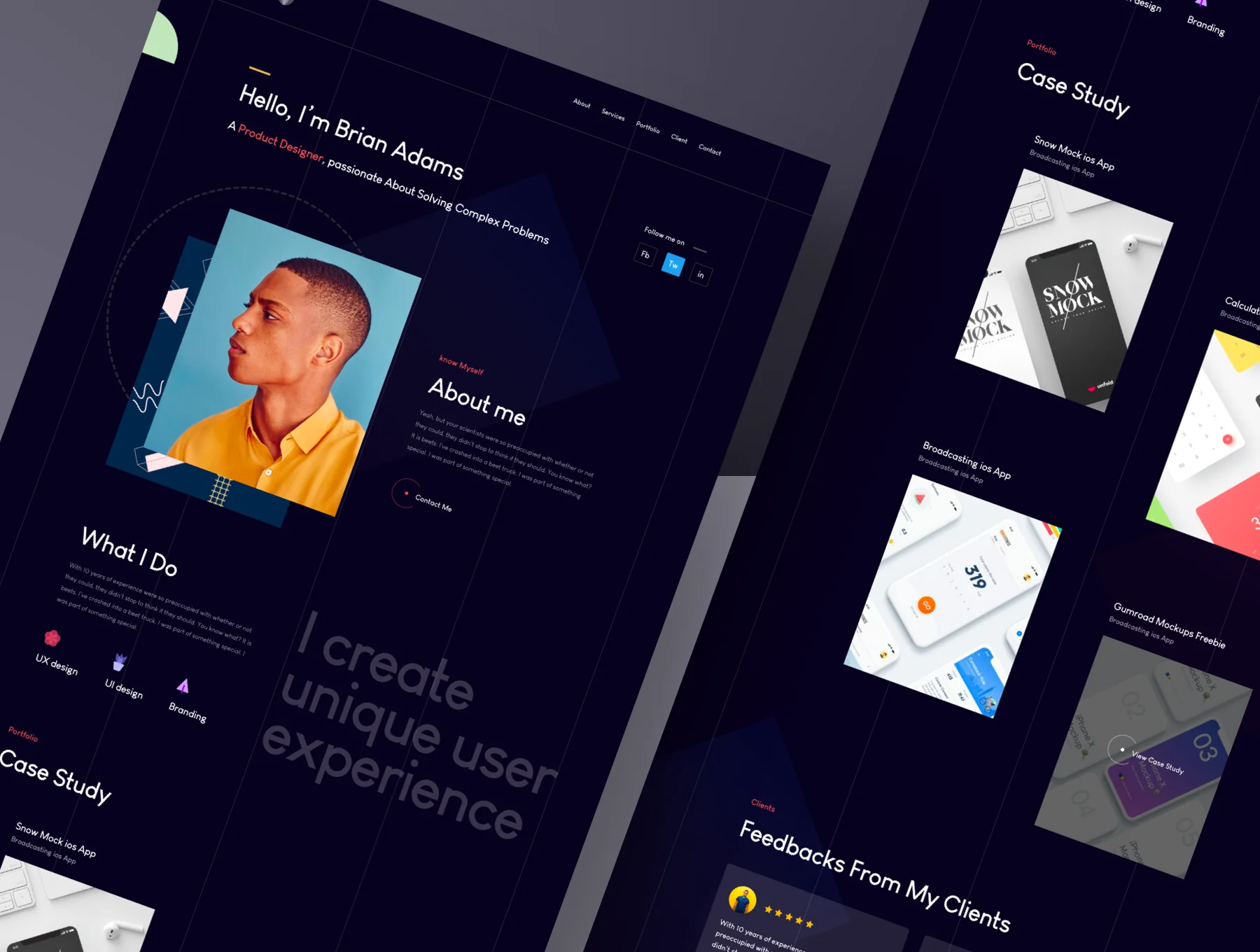 Sleek Portfolio HTML Template 4