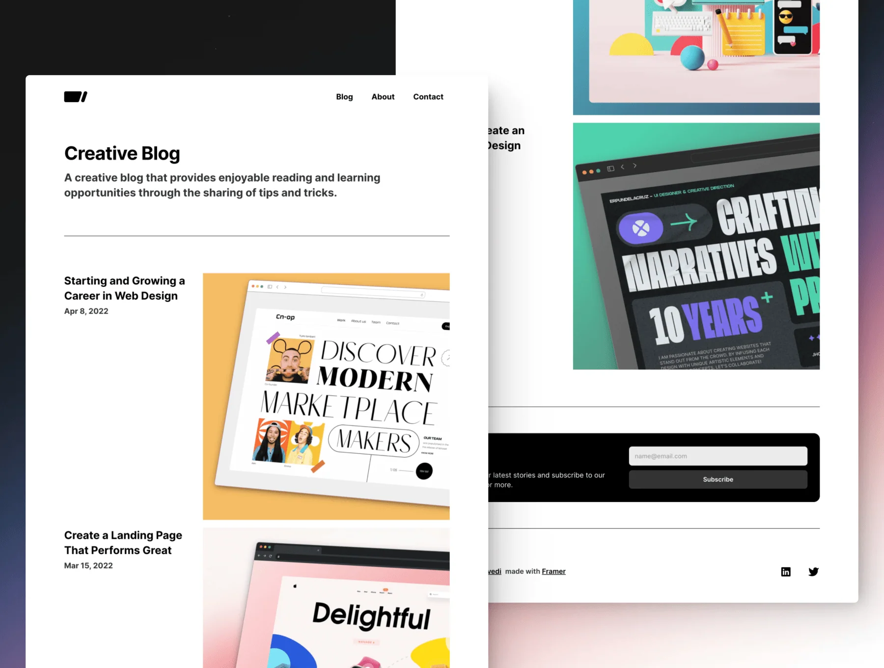 Sleeko — Creative Portfolio Framer Template 3