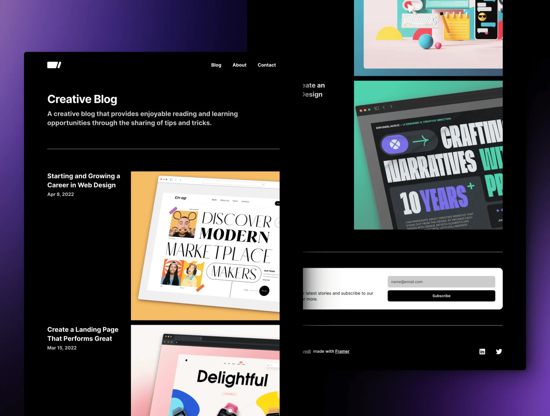Sleeko — Creative Portfolio Framer Template 4