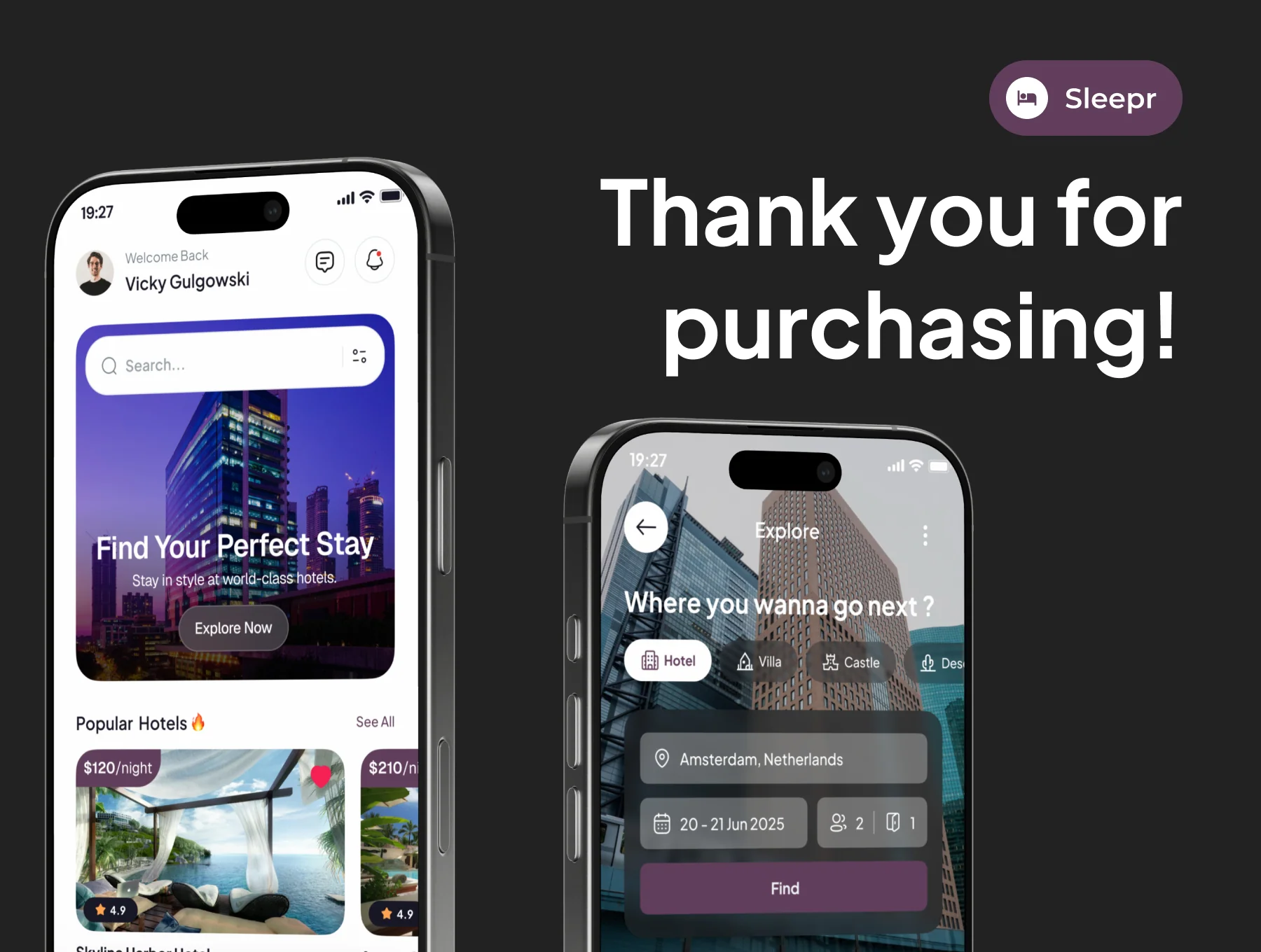 Sleepr - Hotel Booking App IOS UI Kits 6