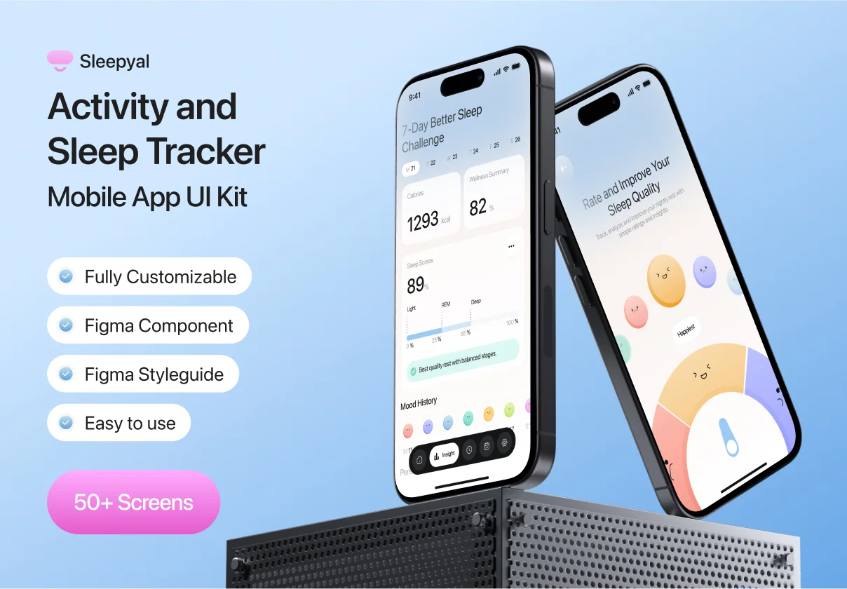 Sleepyal – Activity and Sleep Tracker App UI Kit