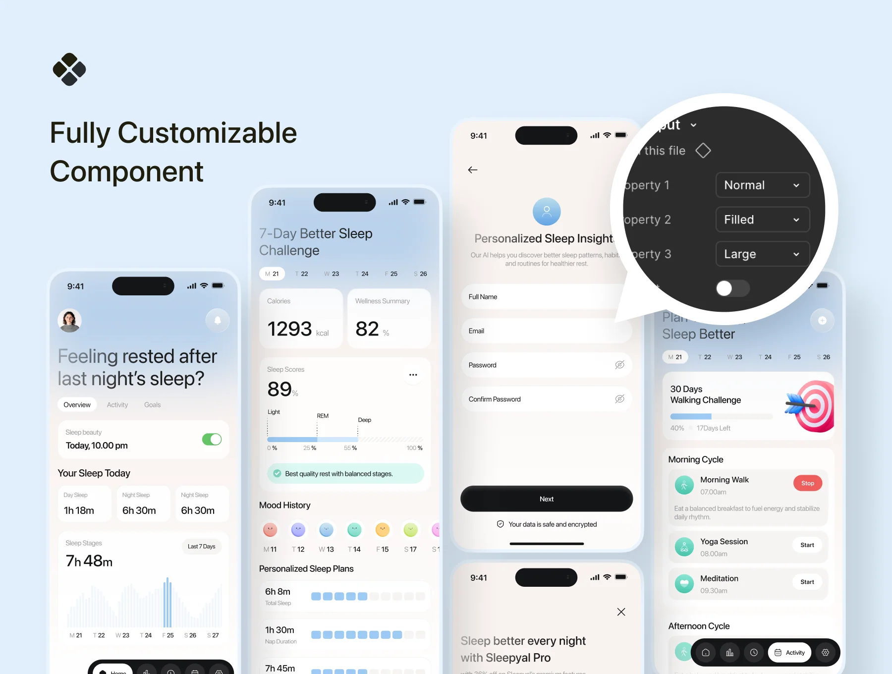 Sleepyal – Activity and Sleep Tracker App UI Kit 2
