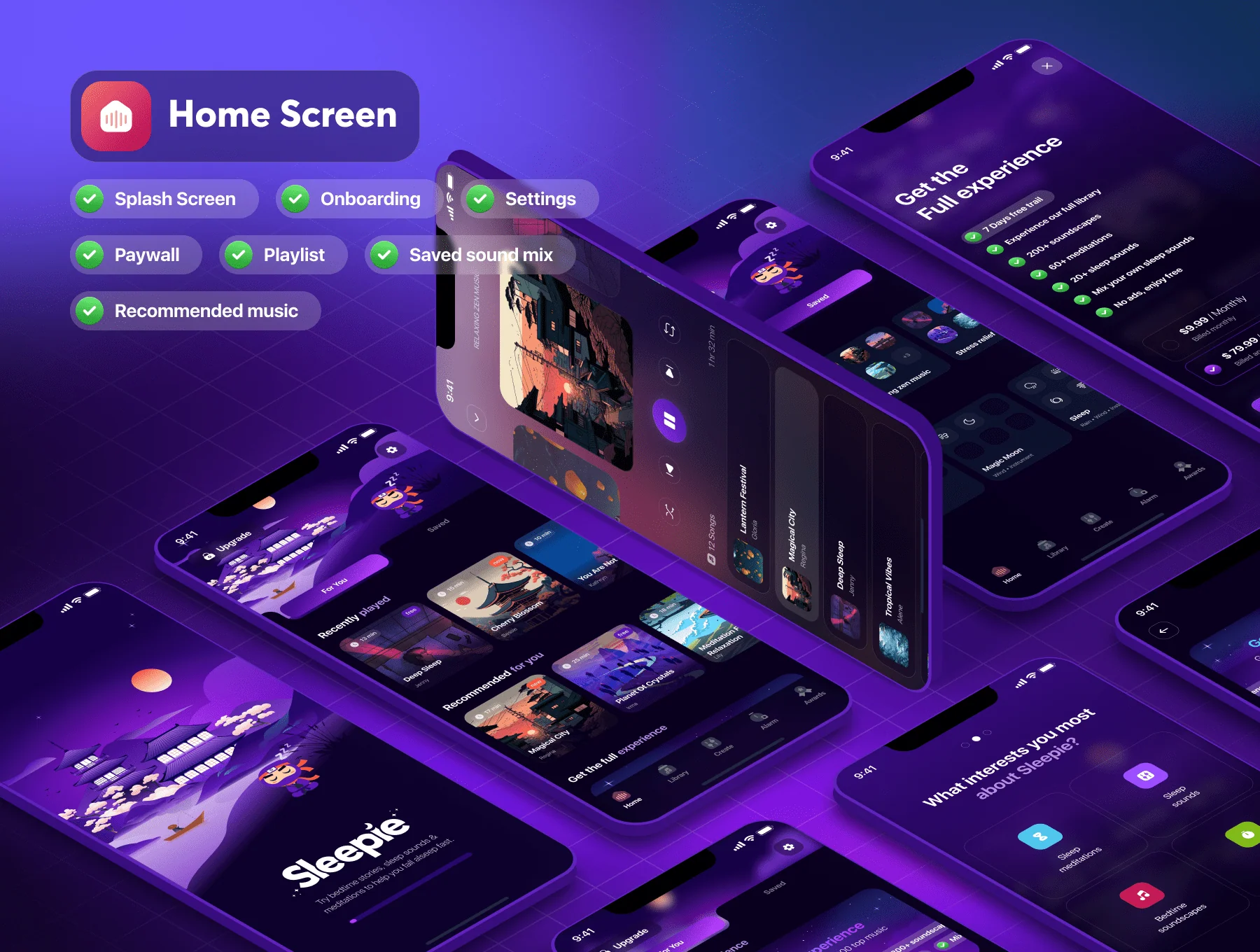Sleepie - Sleep Sounds & Meditation Mobile App 2