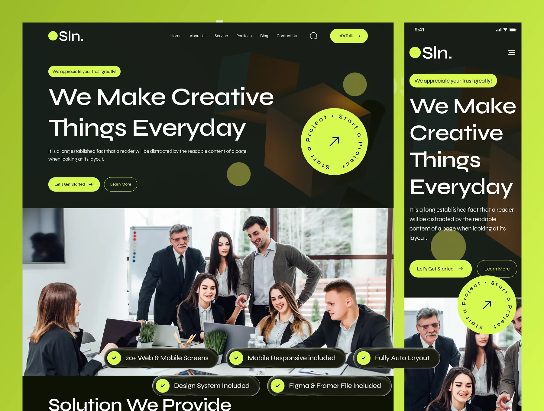 Sln - Digital Agency Website Framer Template