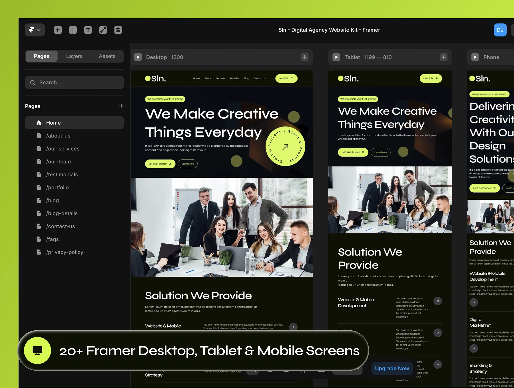 Sln - Digital Agency Website Framer Template 7