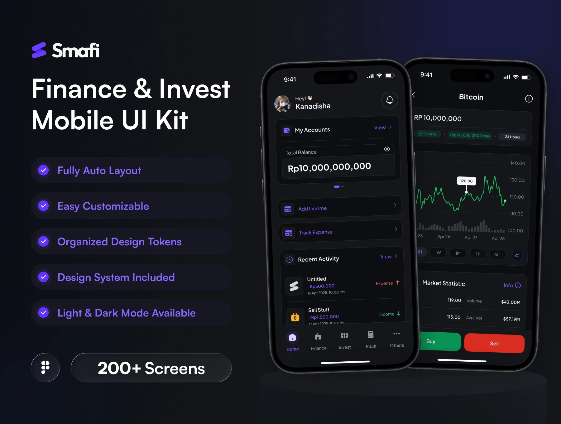 Smafi - Finance & Invest App UI Kit