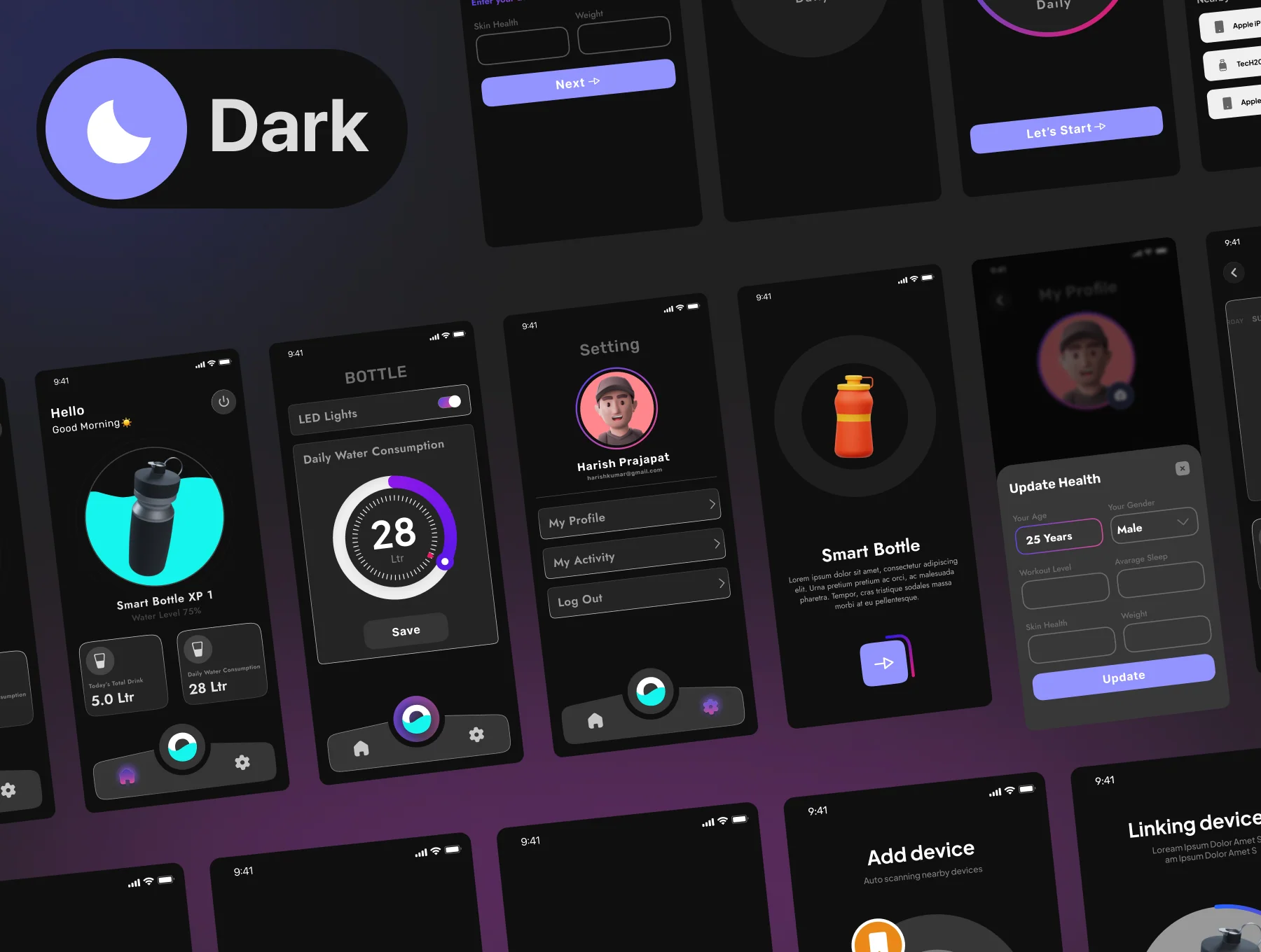 Smart Bottle App UI Kit 5
