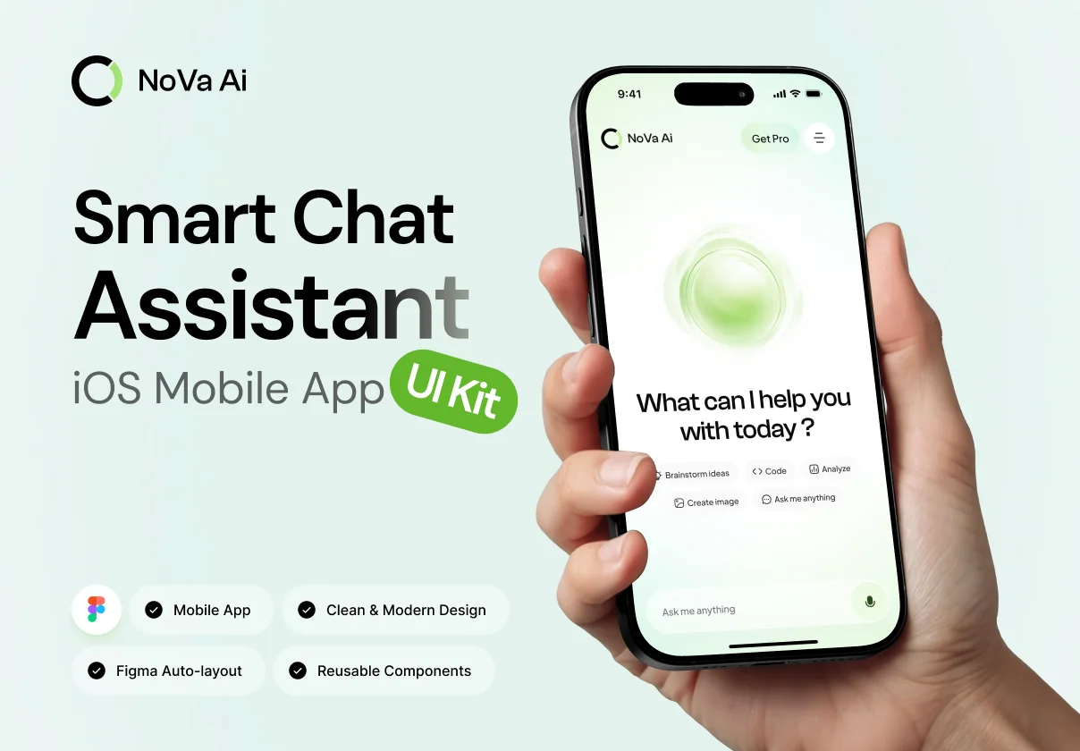 Smart Chat Assistant – iOS Mobile App UI Kit