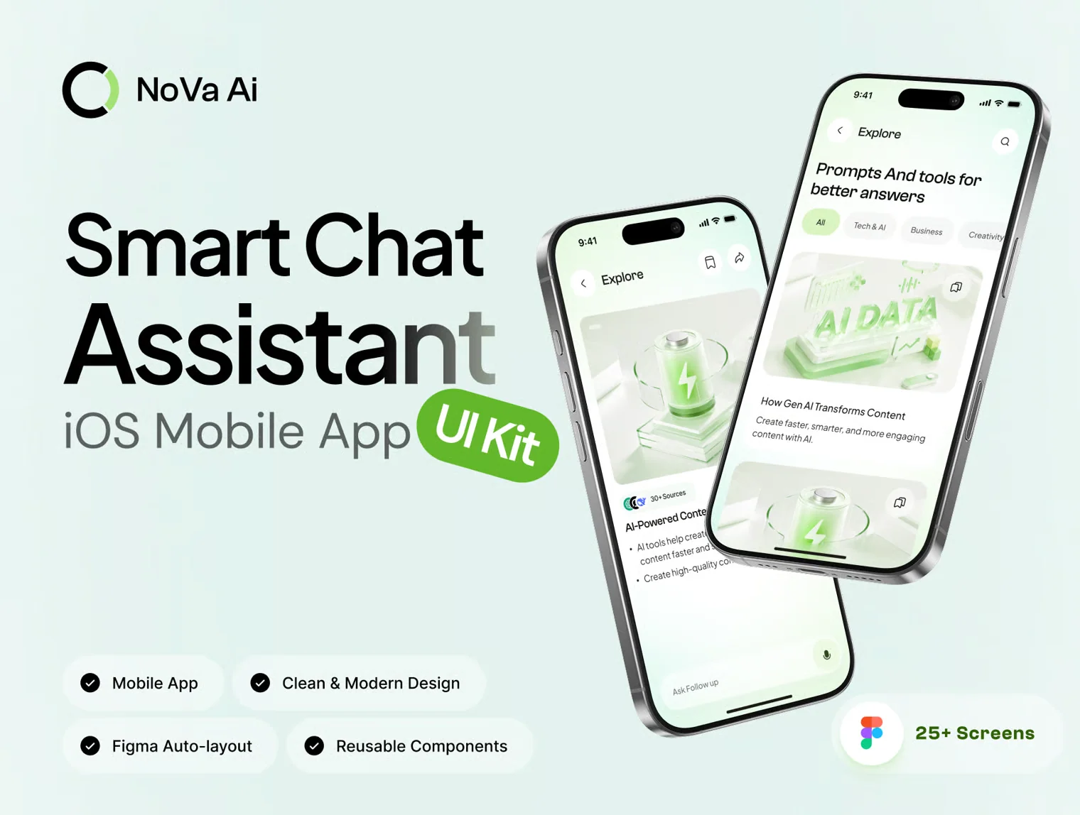 Smart Chat Assistant – iOS Mobile App UI Kit