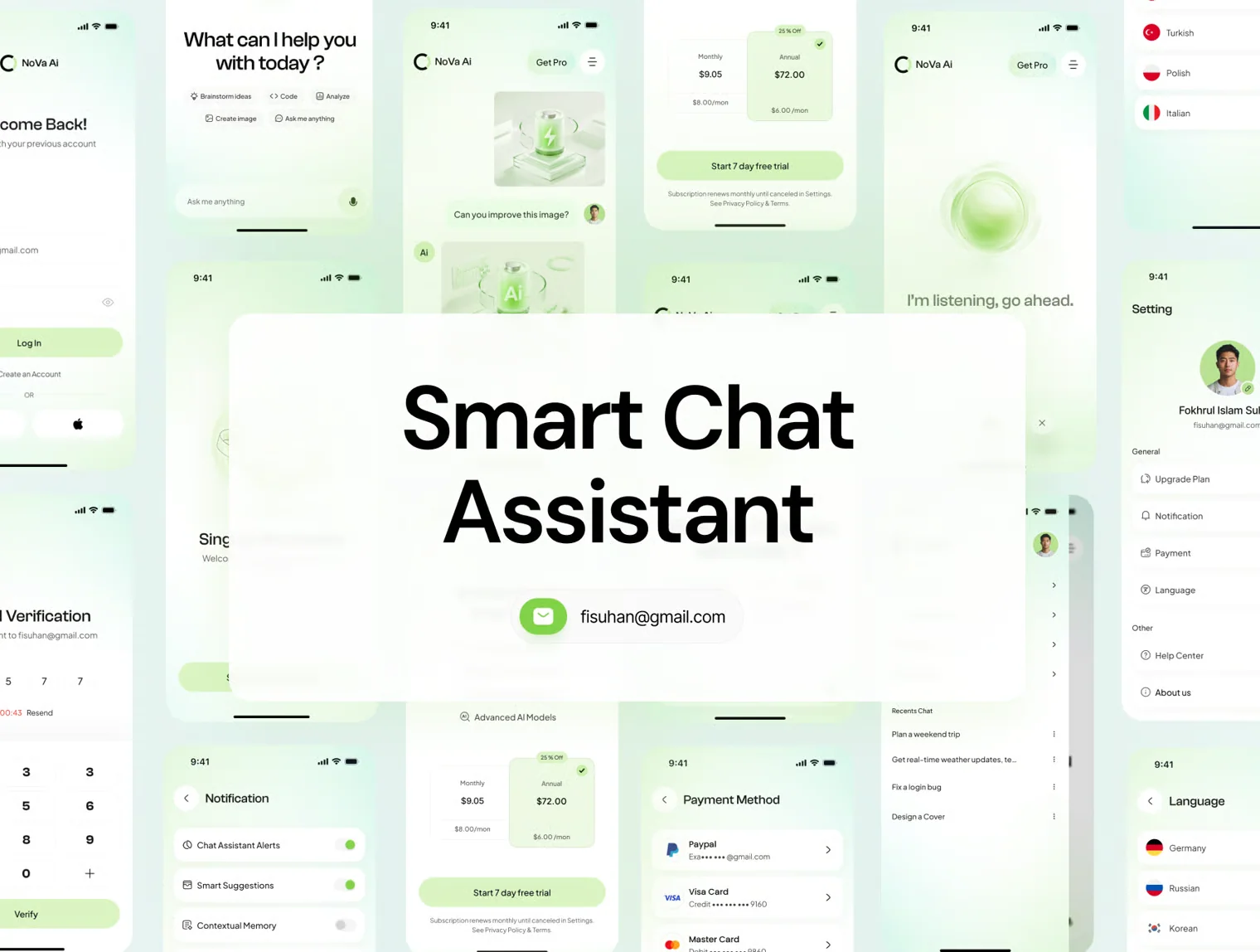 Smart Chat Assistant – iOS Mobile App UI Kit 6