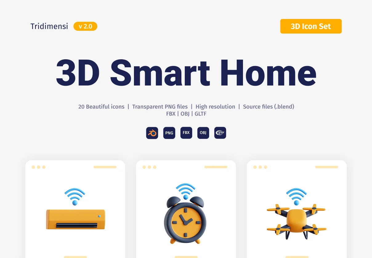 Smart Home 3D Icon Set
