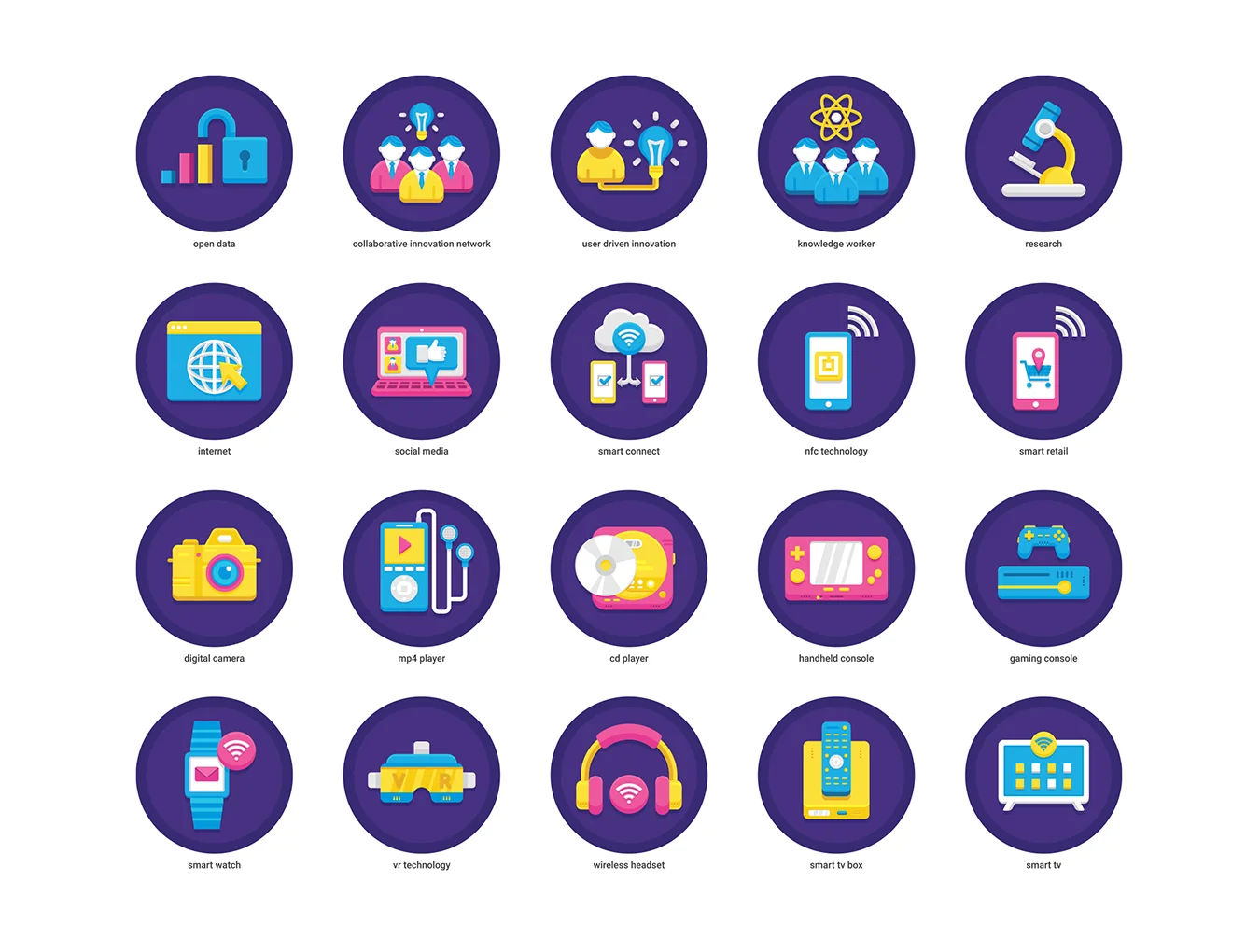 88 Smart Technology Icons | Orchid Series 3