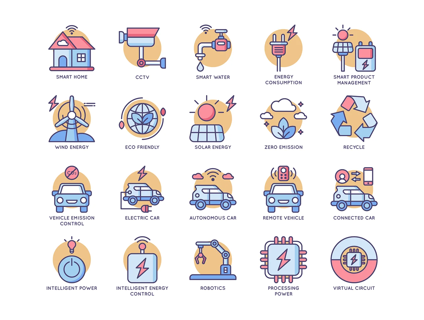 88 Smart Technology Icons | Butterscotch Series 2