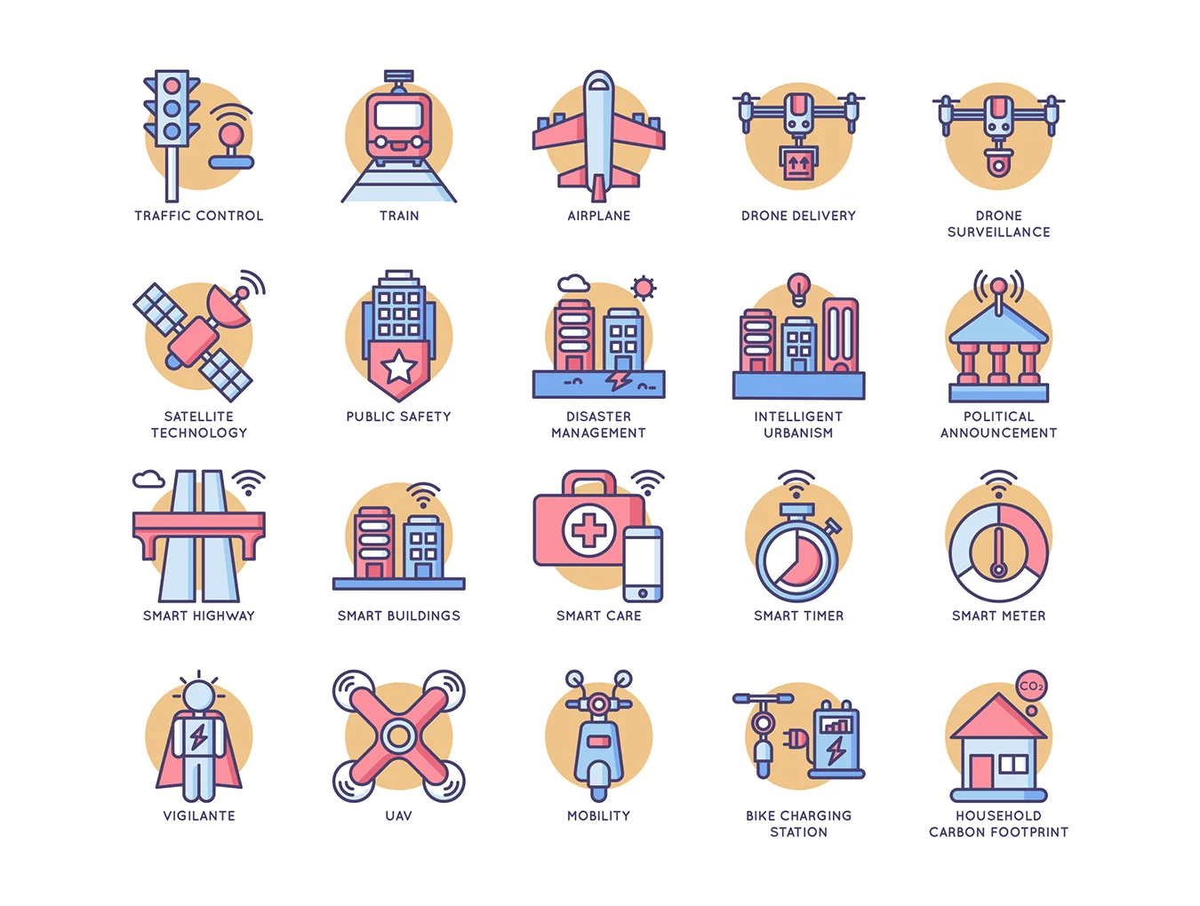 88 Smart Technology Icons | Butterscotch Series 3